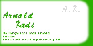 arnold kadi business card